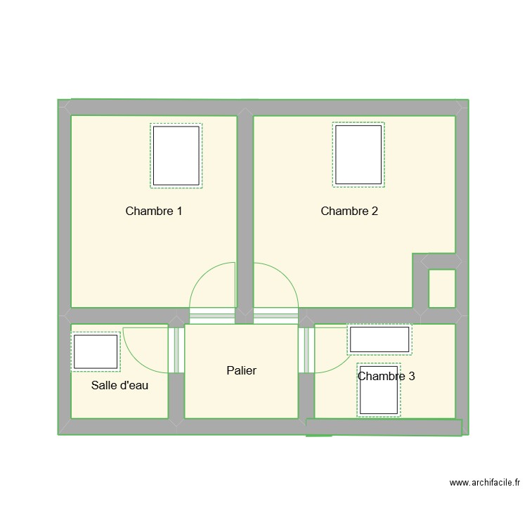 Croquis 1 - Etage. Plan de 6 pièces et 24 m2