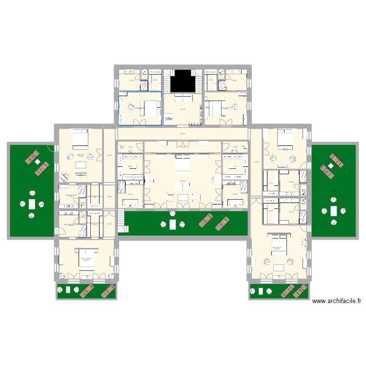 maison. Plan de 21 pièces et 464 m2