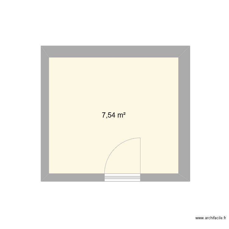 M Levaï. Plan de 1 pièce et 8 m2