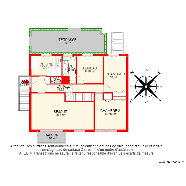 BI 20068 - . Plan de 21 pièces et 191 m2