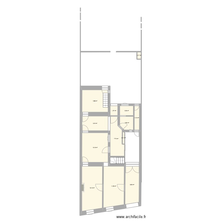 Rochefort juillet2024. Plan de 13 pièces et 85 m2