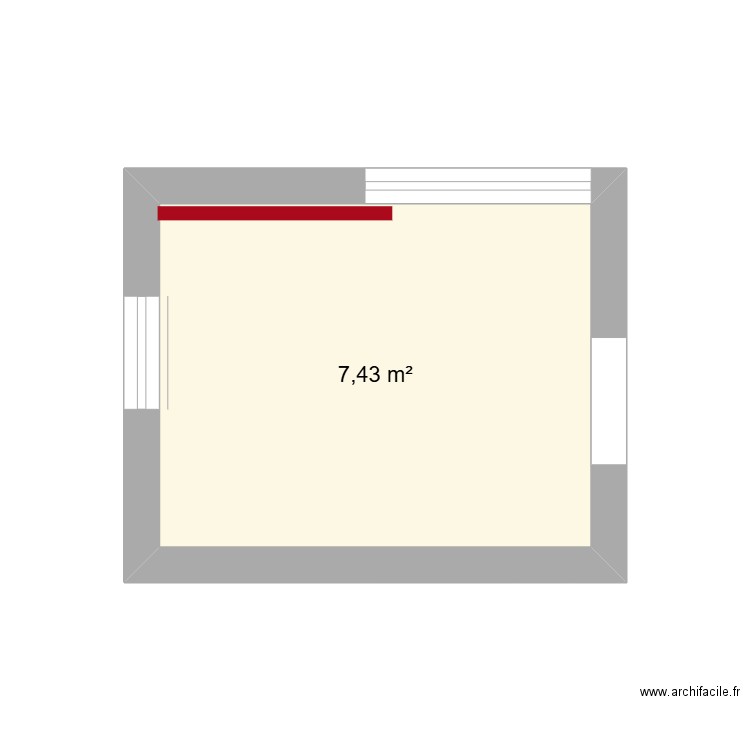 Cuisine Atsem. Plan de 1 pièce et 7 m2