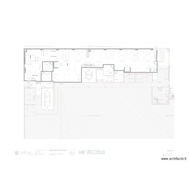 r+1 ouest. Plan de 5 pièces et 21 m2