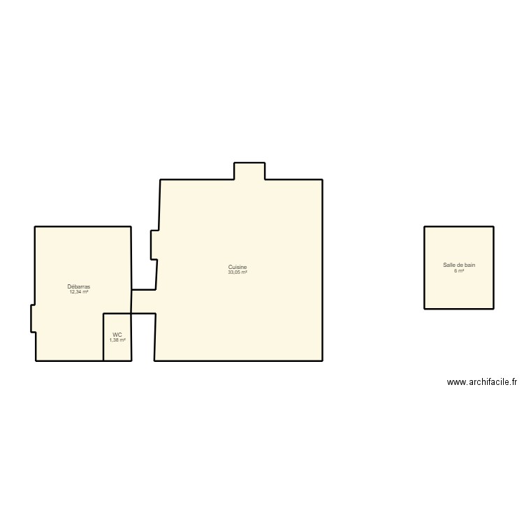 GUERIN PIERRE. Plan de 4 pièces et 53 m2