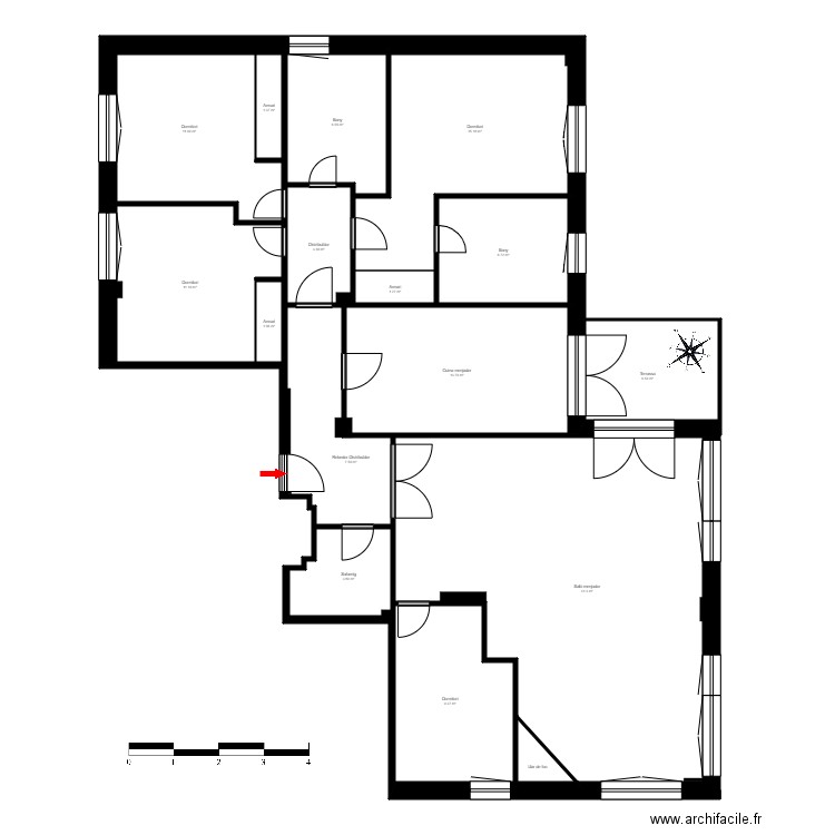 ED. EGAMA 3, 1-2. SISPONY, LA MASSANA. Plan de 16 pièces et 142 m2