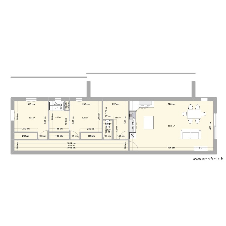 Cendrine. Plan de 11 pièces et 82 m2