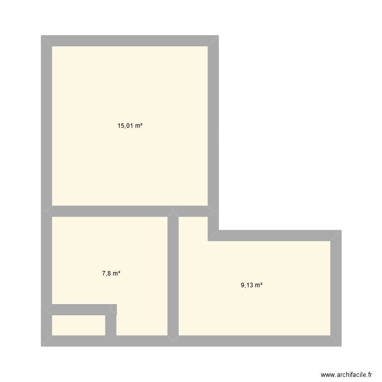 boulazac. Plan de 3 pièces et 32 m2