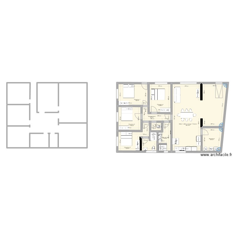 Plan porcieu aménagement 3. Plan de 9 pièces et 129 m2