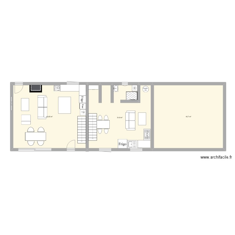 Maison. Plan de 3 pièces et 118 m2