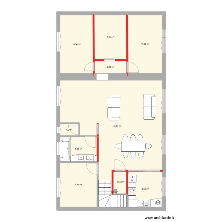 plan blanzat. Plan de 11 pièces et 104 m2