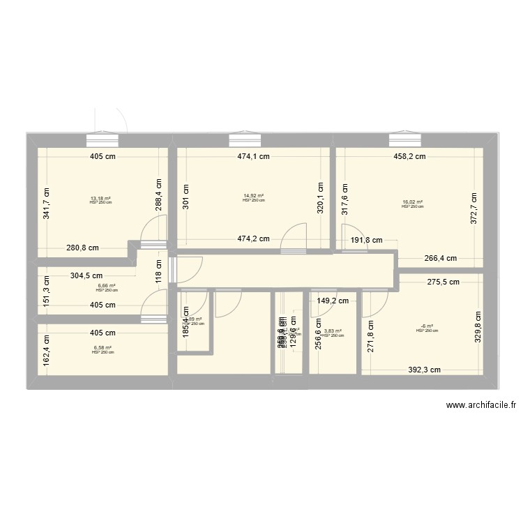 Lot 2 - Projet A. Plan de 16 pièces et 171 m2