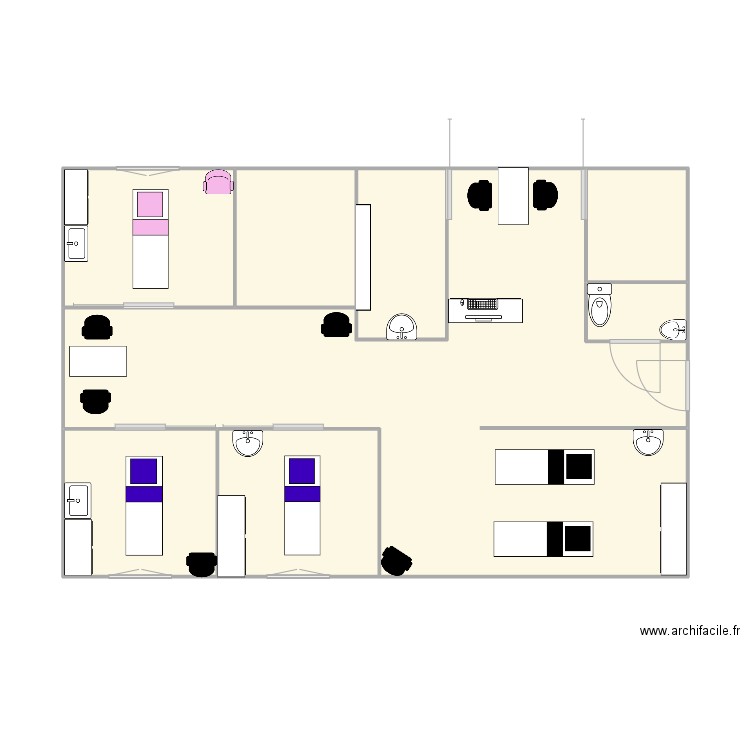 INSTITUT LA SUITE M. Plan de 8 pièces et 63 m2