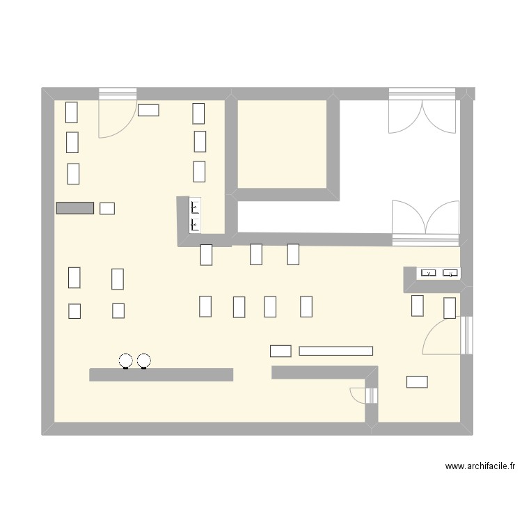 restaurant scolaire 3/3. Plan de 2 pièces et 45 m2