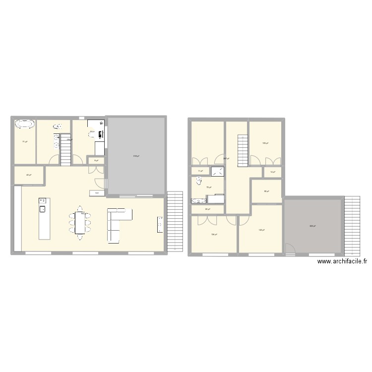 Guillaume Bilodeau. Plan de 16 pièces et 224 m2