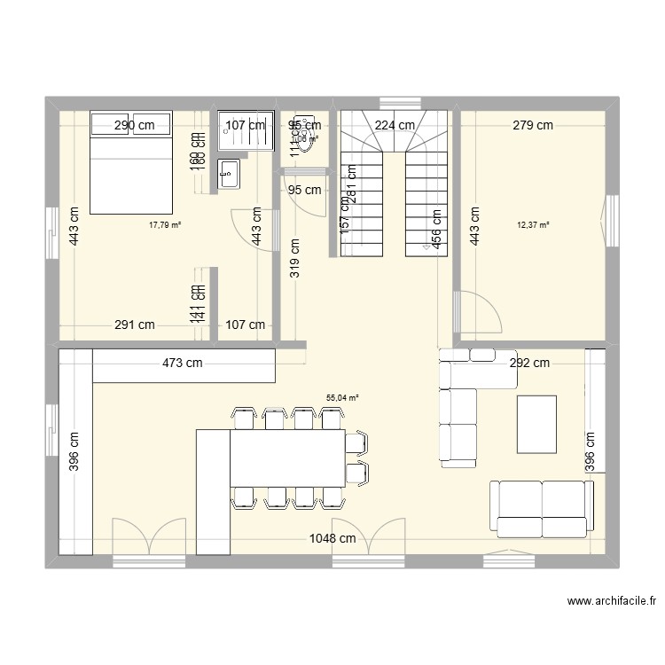 étage Lamanon. Plan de 4 pièces et 86 m2