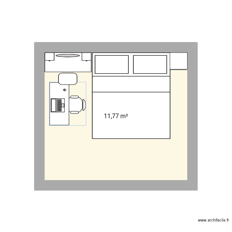 Mnf. Plan de 1 pièce et 12 m2