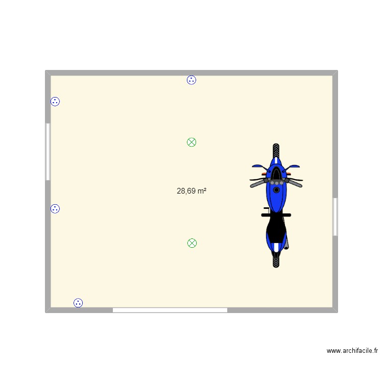 Abris de jardin. Plan de 1 pièce et 29 m2