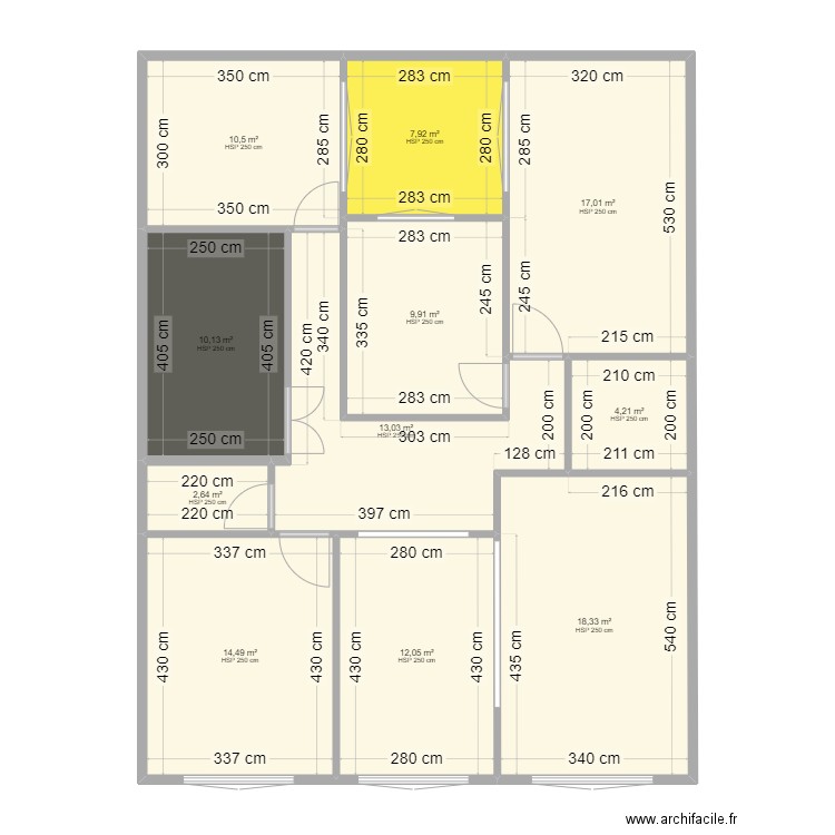 NOUS DEUX. Plan de 11 pièces et 120 m2