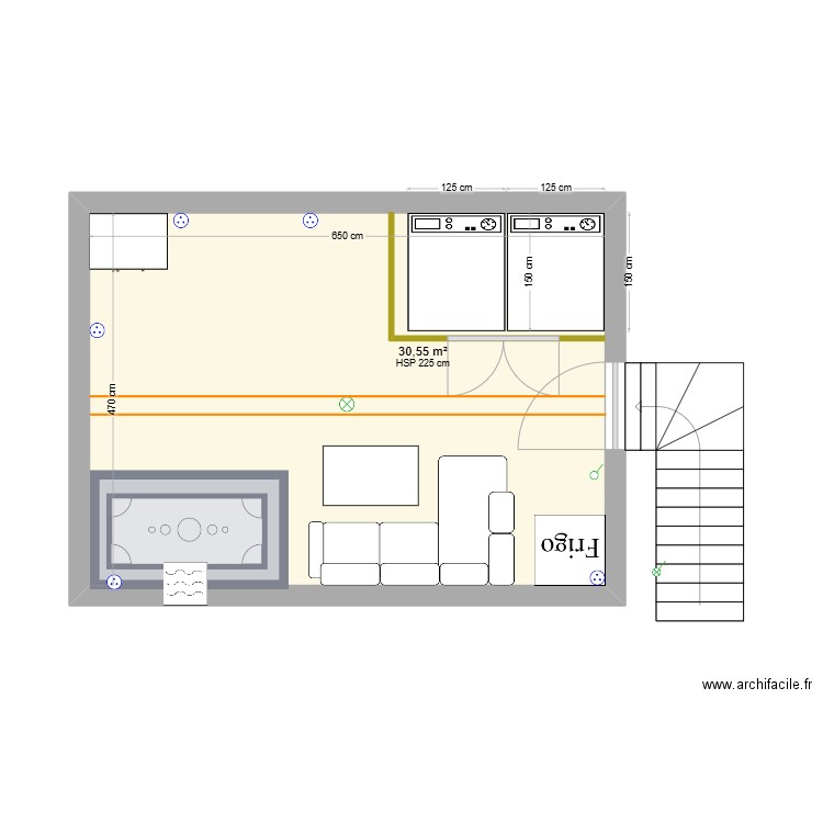 Cave - Plan prévisionnel. Plan de 1 pièce et 31 m2