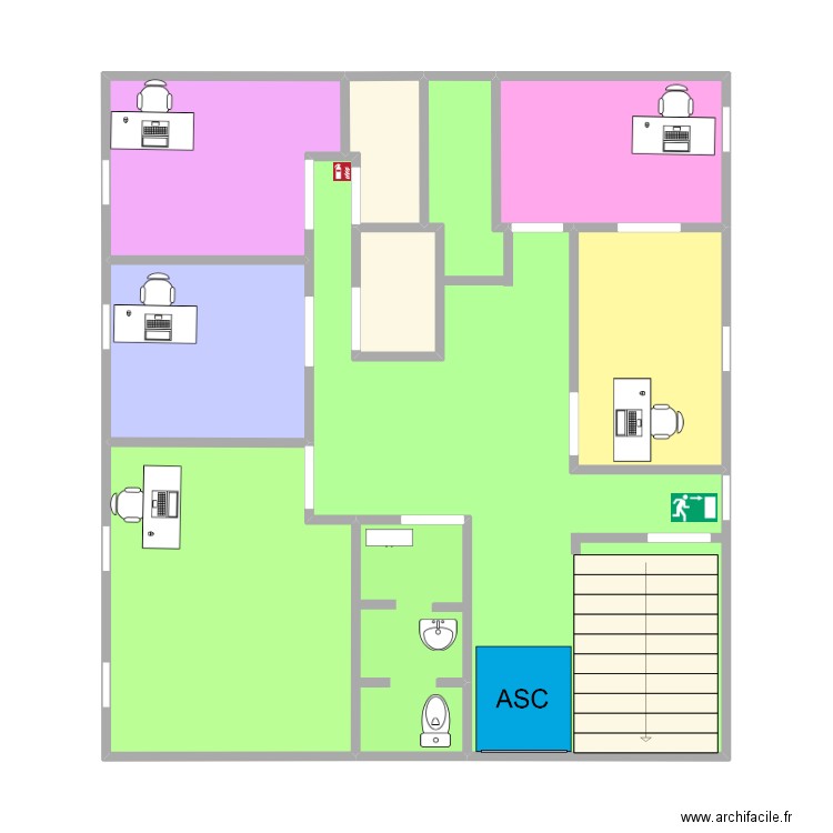 algeei rdc 2. Plan de 9 pièces et 67 m2