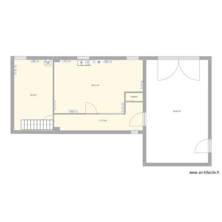 Laboratoire Semezanges elec. Plan de 5 pièces et 103 m2