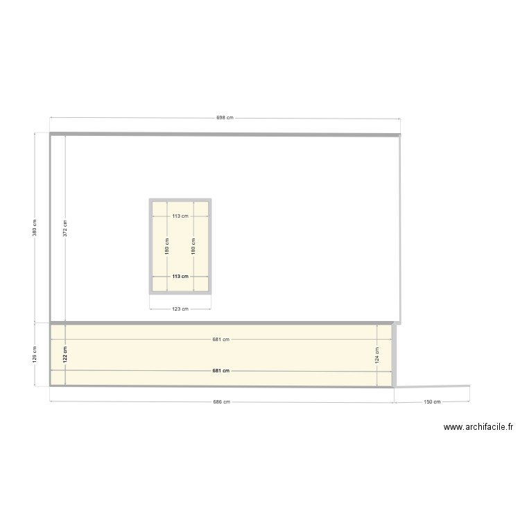 plan nord. Plan de 2 pièces et 10 m2