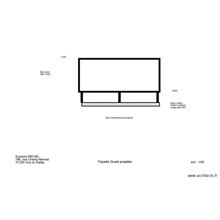 FACADE OUEST 1. Plan de 4 pièces et 15 m2