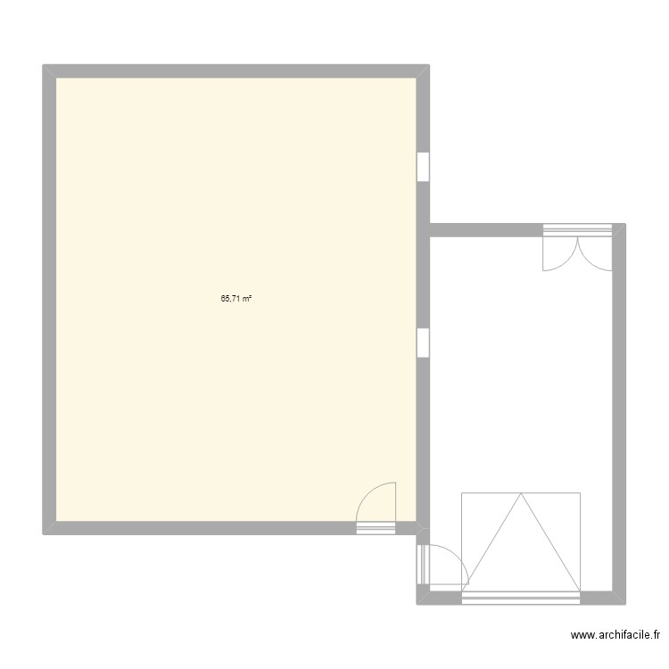 Garage attenat 1. Plan de 1 pièce et 66 m2