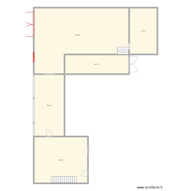 ATELIER . Plan de 5 pièces et 198 m2