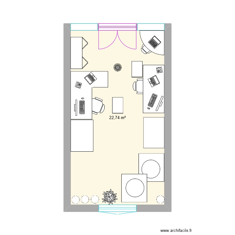 DSCs. Plan de 1 pièce et 23 m2