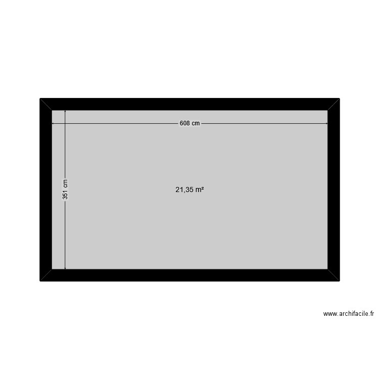 Marina. Plan de 1 pièce et 21 m2