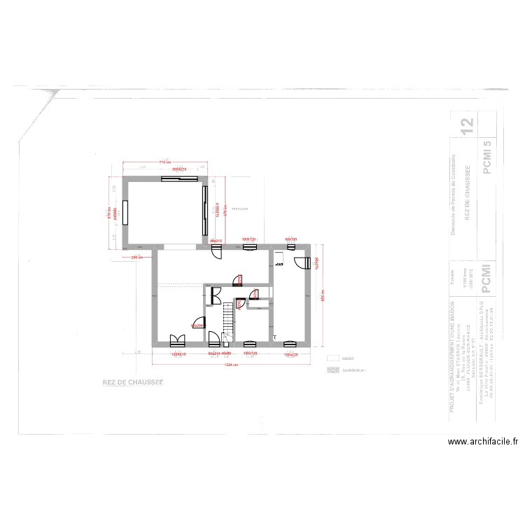 existant LAUTOUT. Plan de 7 pièces et 125 m2