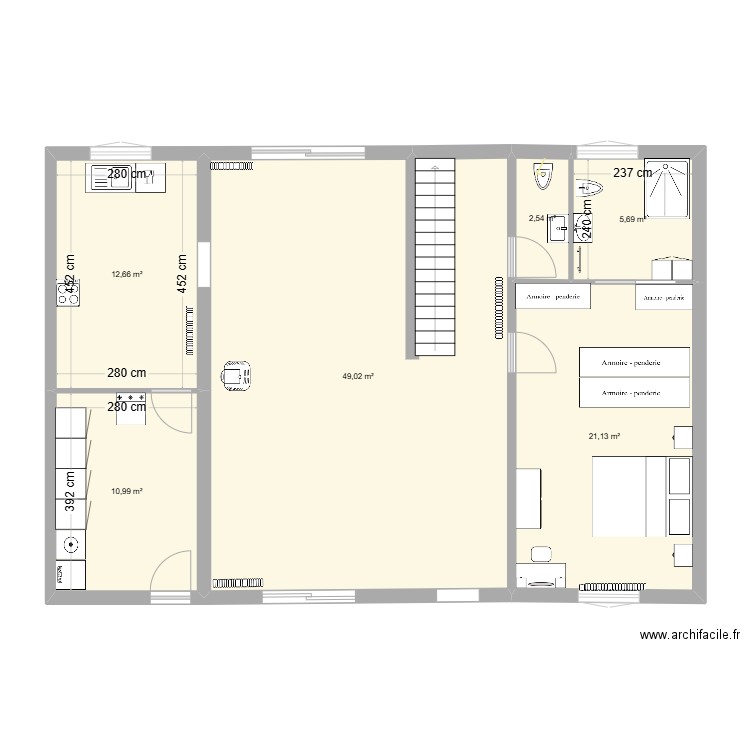 New maison RDC Archi V8. Plan de 6 pièces et 102 m2