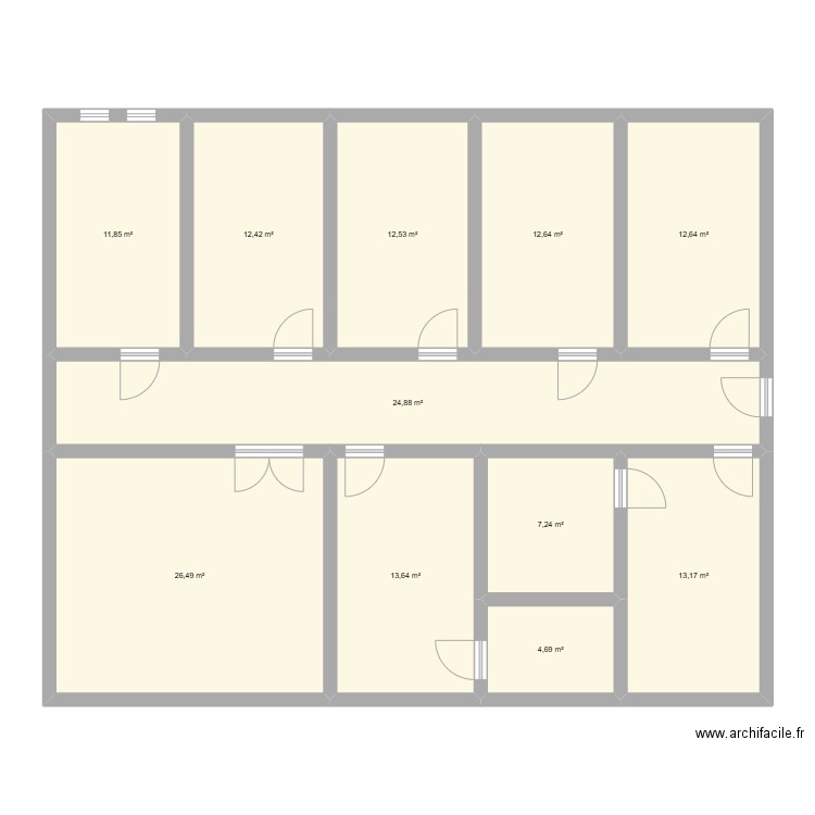 ABC. Plan de 11 pièces et 152 m2