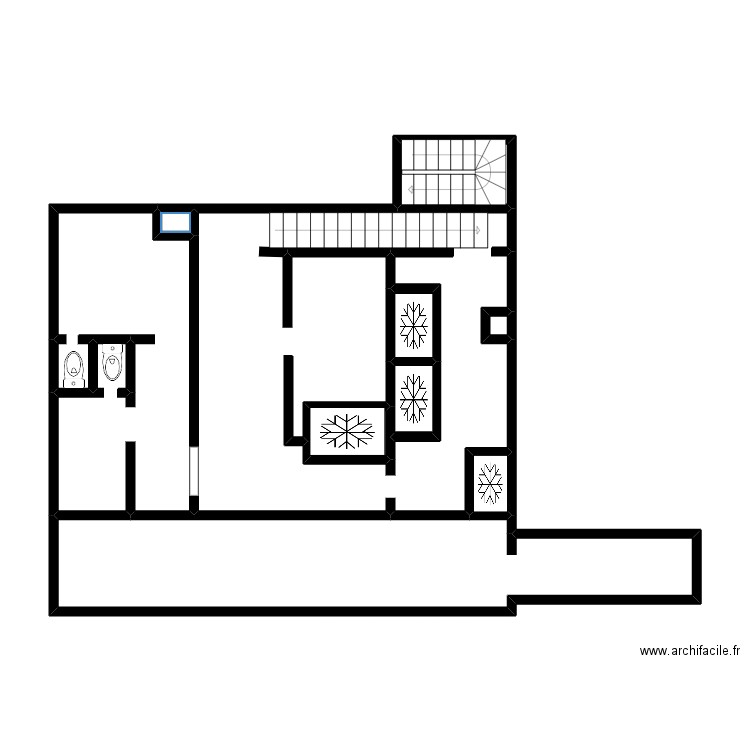 LA BELLE EN FOLIE MI-ETAGE. Plan de 10 pièces et 67 m2