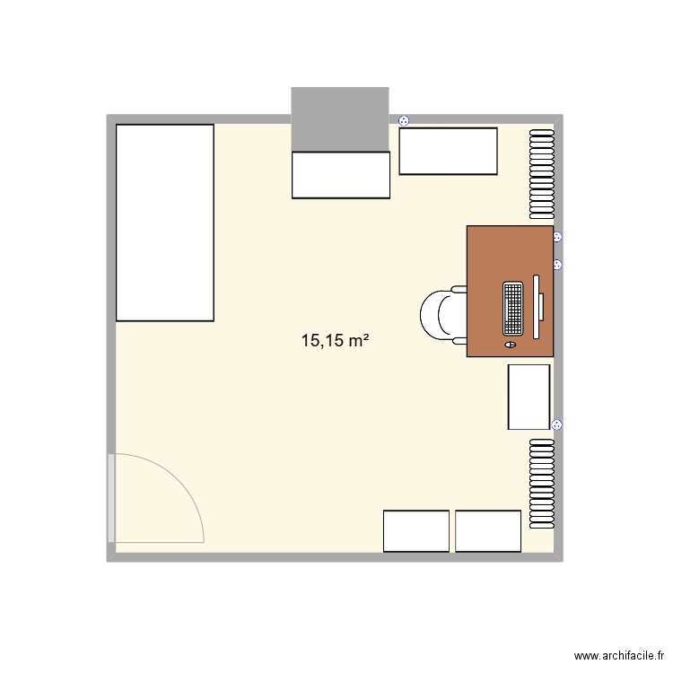 Atelier_2. Plan de 1 pièce et 15 m2