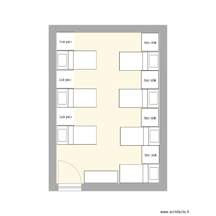 chambre 7. Plan de 1 pièce et 19 m2