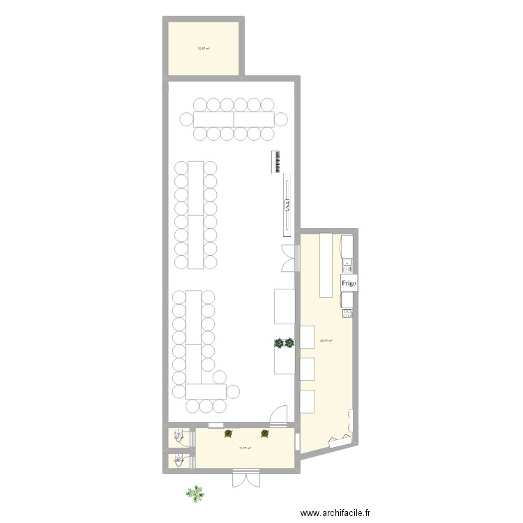 80ansMJ. Plan de 5 pièces et 55 m2