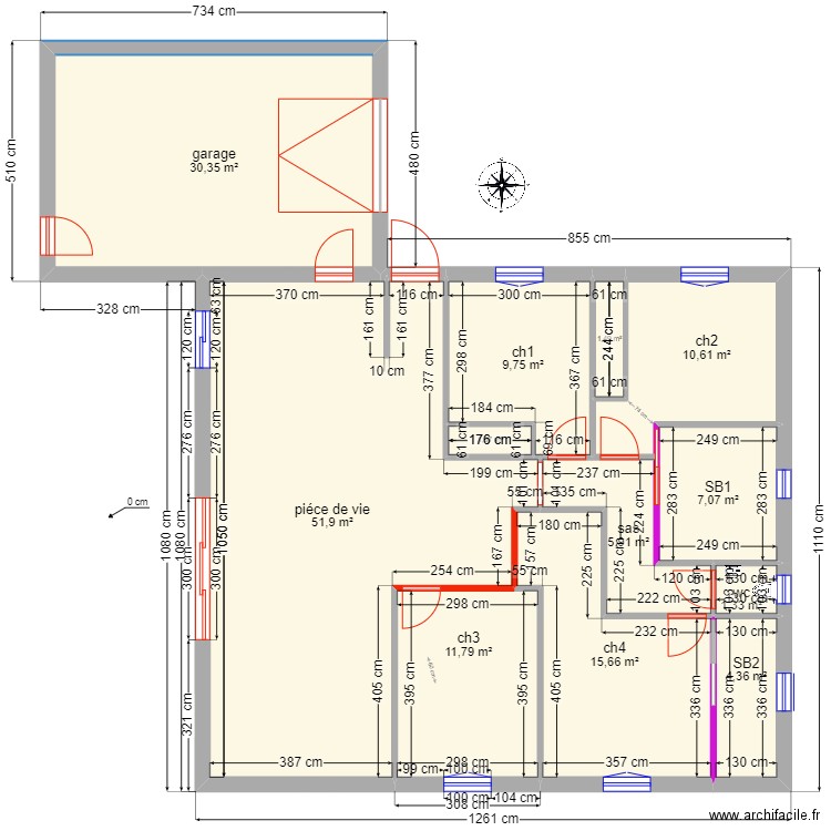 STL 4 mesure2. Plan de 12 pièces et 151 m2