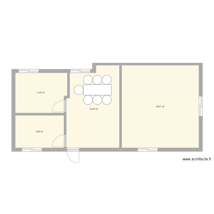 SC3. Plan de 4 pièces et 80 m2