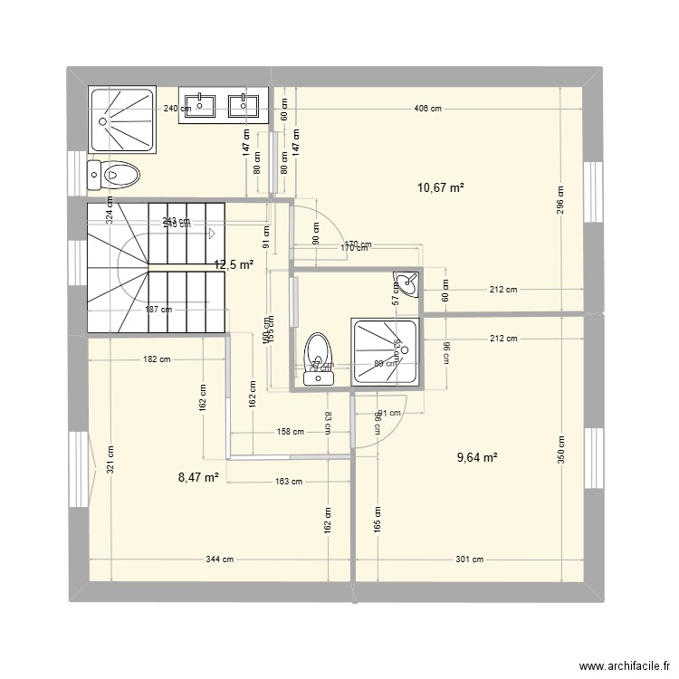 MAISON BOIS. Plan de 4 pièces et 41 m2