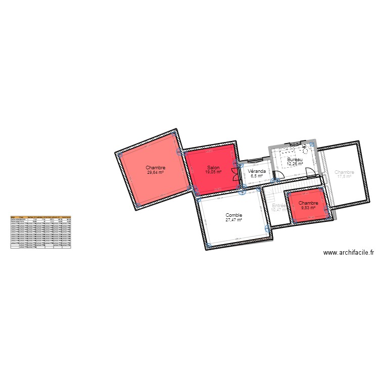 PLAN 2D CADASTRE 2. Plan de 12 pièces et 220 m2