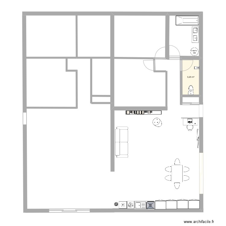 Plan1Vendée. Plan de 1 pièce et 3 m2