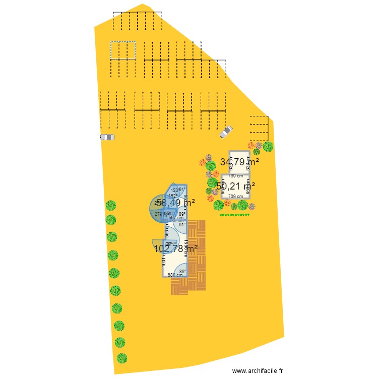 Cadastre St Eloy - Extension salle reception. Plan de 4 pièces et 246 m2