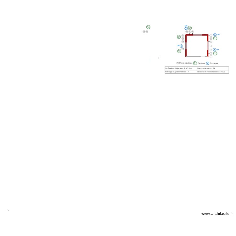 de florio. Plan de 1 pièce et 8 m2