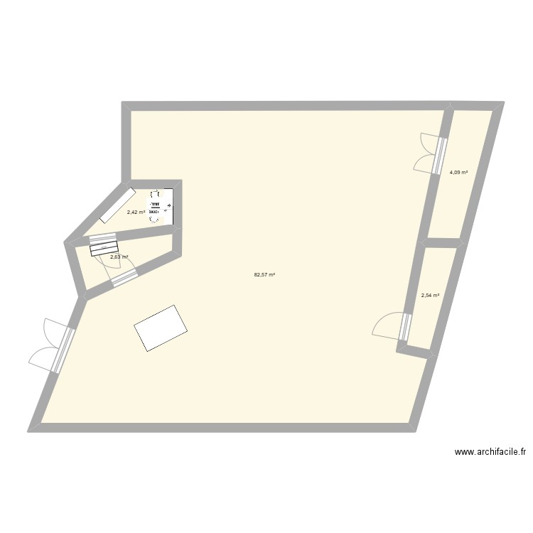 Plan mag. Plan de 5 pièces et 94 m2