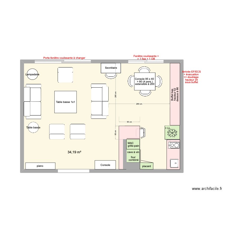 Cuisine arclinea 2 ter. Plan de 1 pièce et 34 m2