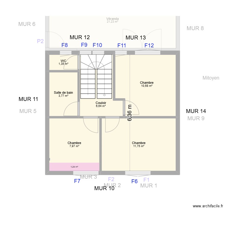 GUERIN Mélanie_ Existant. Plan de 11 pièces et 104 m2