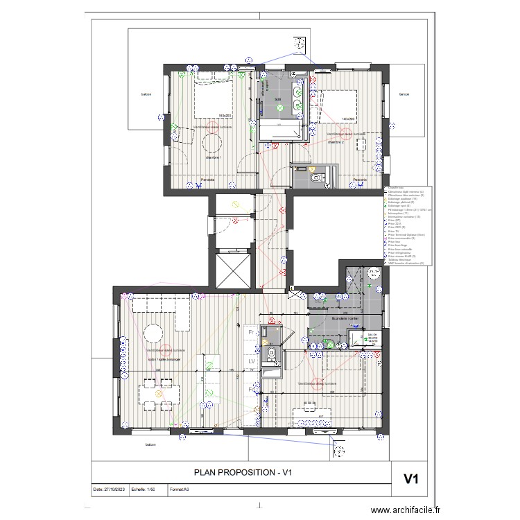 Plan Electrique V1. Plan de 0 pièce et 0 m2