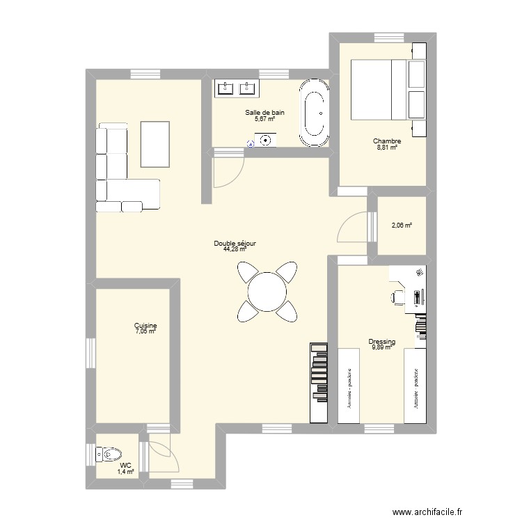 PlanMaison v2. Plan de 7 pièces et 79 m2